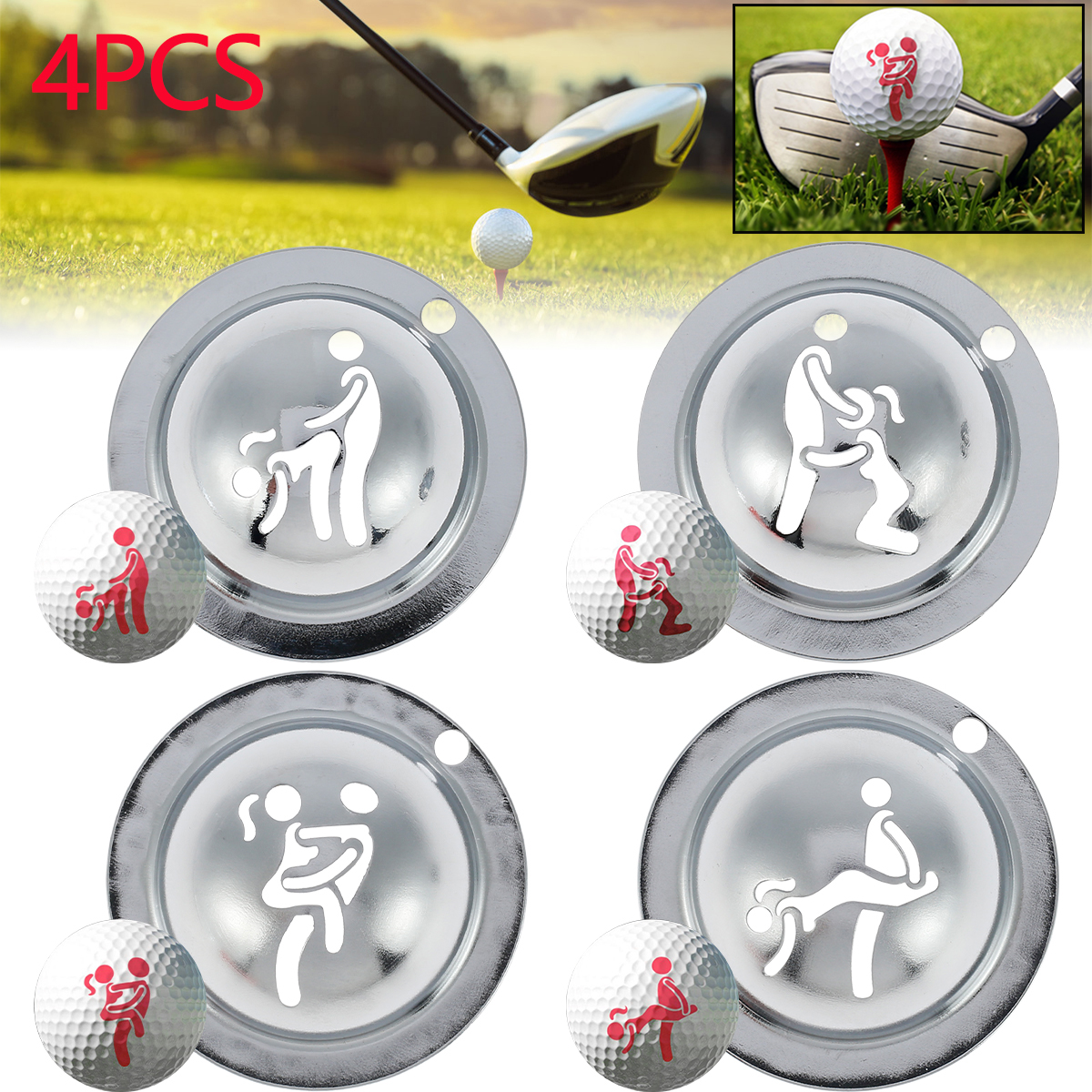 Ball Marker Set - 4Pcs Creative Funny Golf Ball Marker
