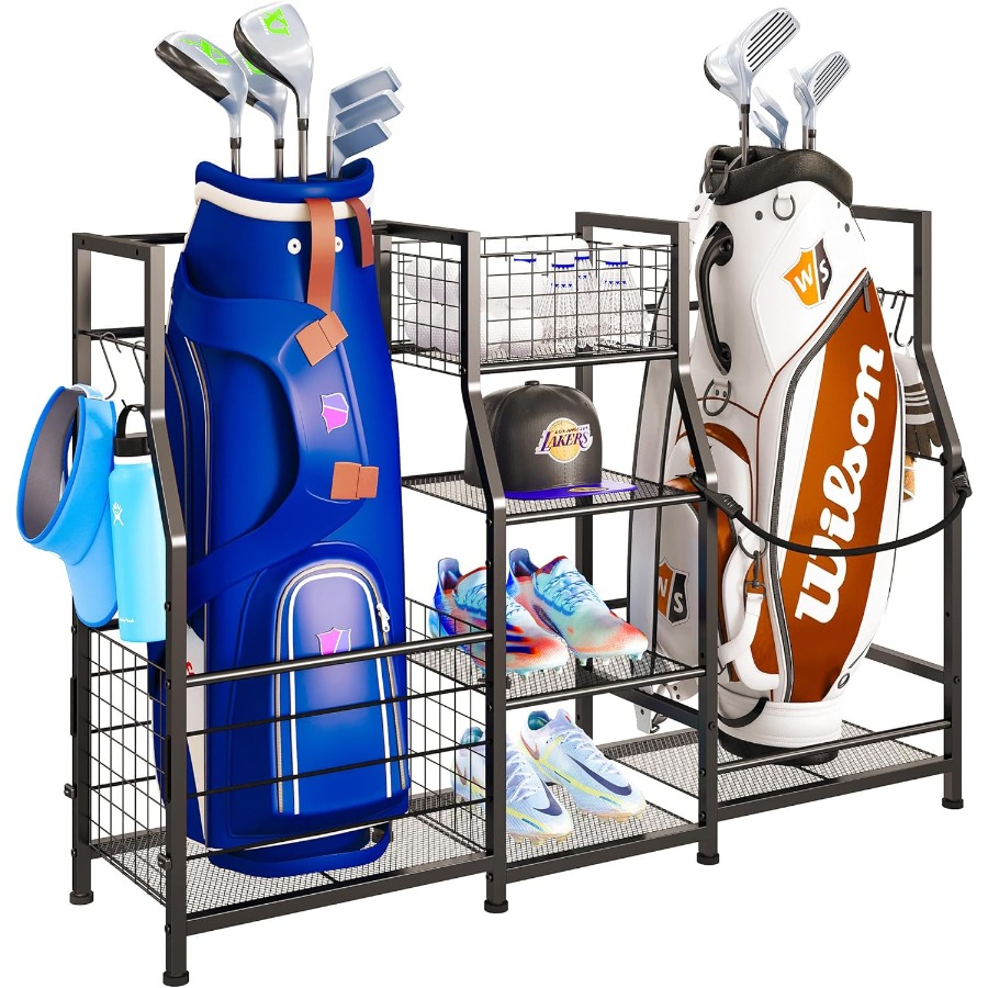 Golf Equipment Bag - Golf Bag Stand Garage Storage Organizer