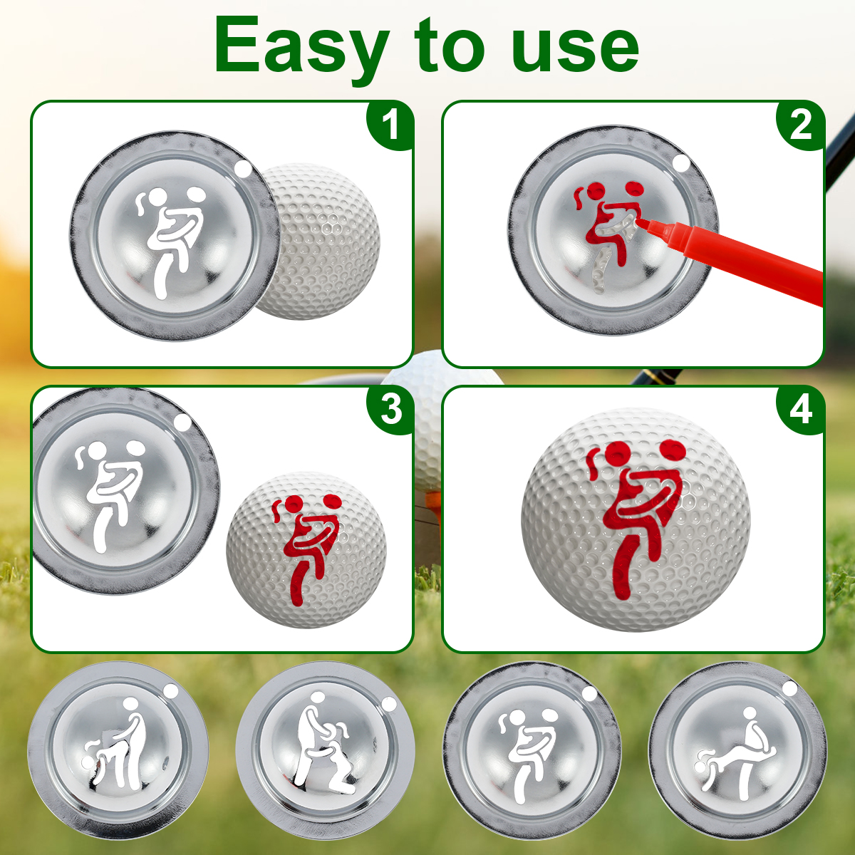 4Pcs Creative Funny Golf Ball  - Ball Marker Set ulasan dan harga