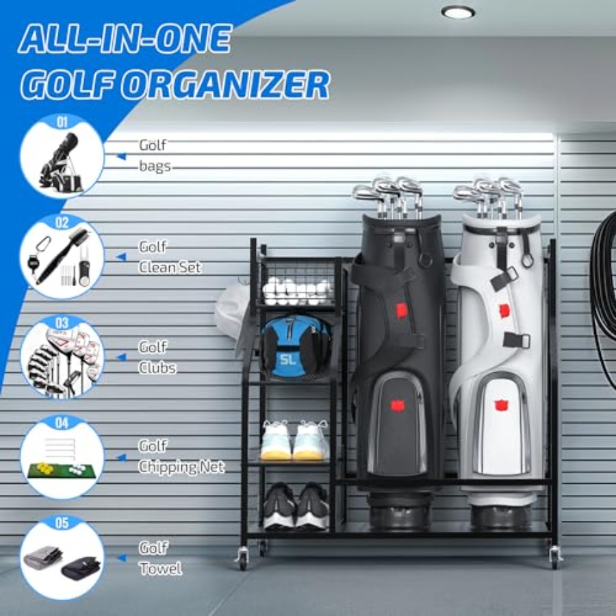 Golf Bag Storage Garage Organi - Golf Equipment Bag ulasan dan harga