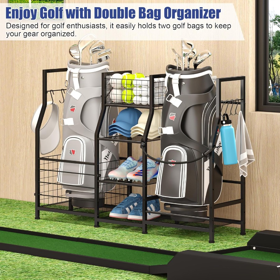 Golf Bag Stand Garage Storage  - Golf Equipment Bag ulasan dan harga