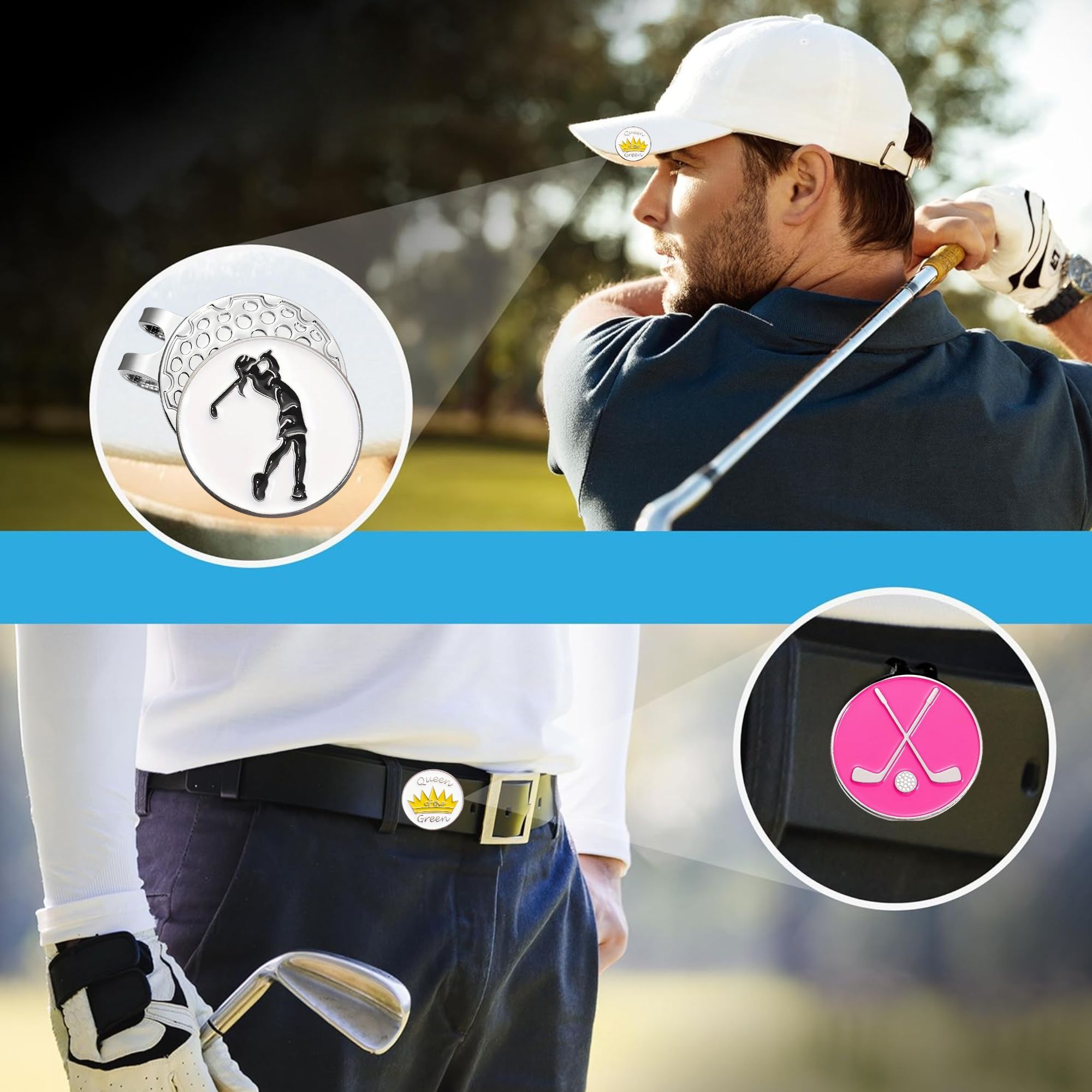 3 pack Golf Hat Clip with Magn - Golf Ball Premium ulasan dan harga