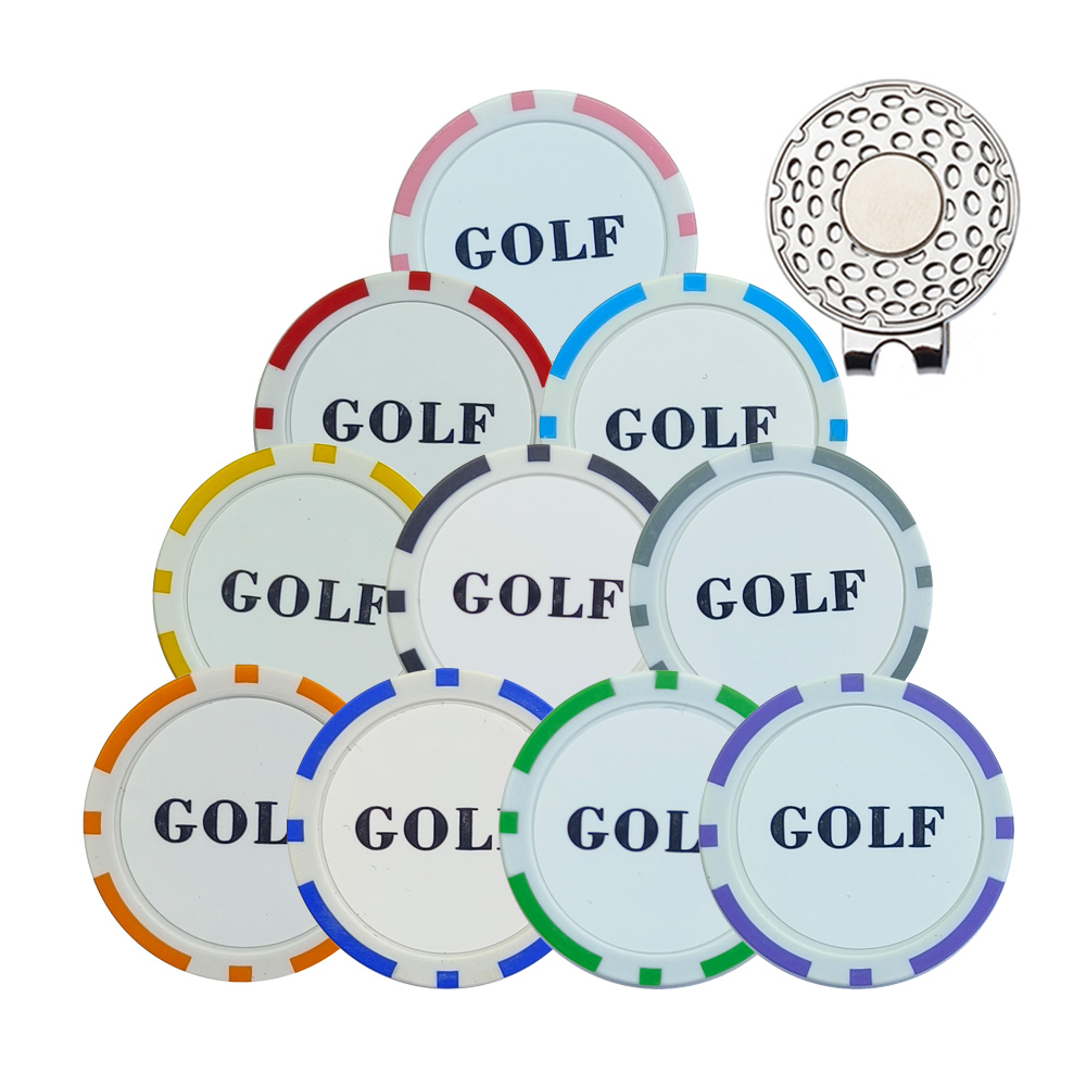 10Pcs Golf Ball Marker With Go - Ball Marker Set ulasan dan harga