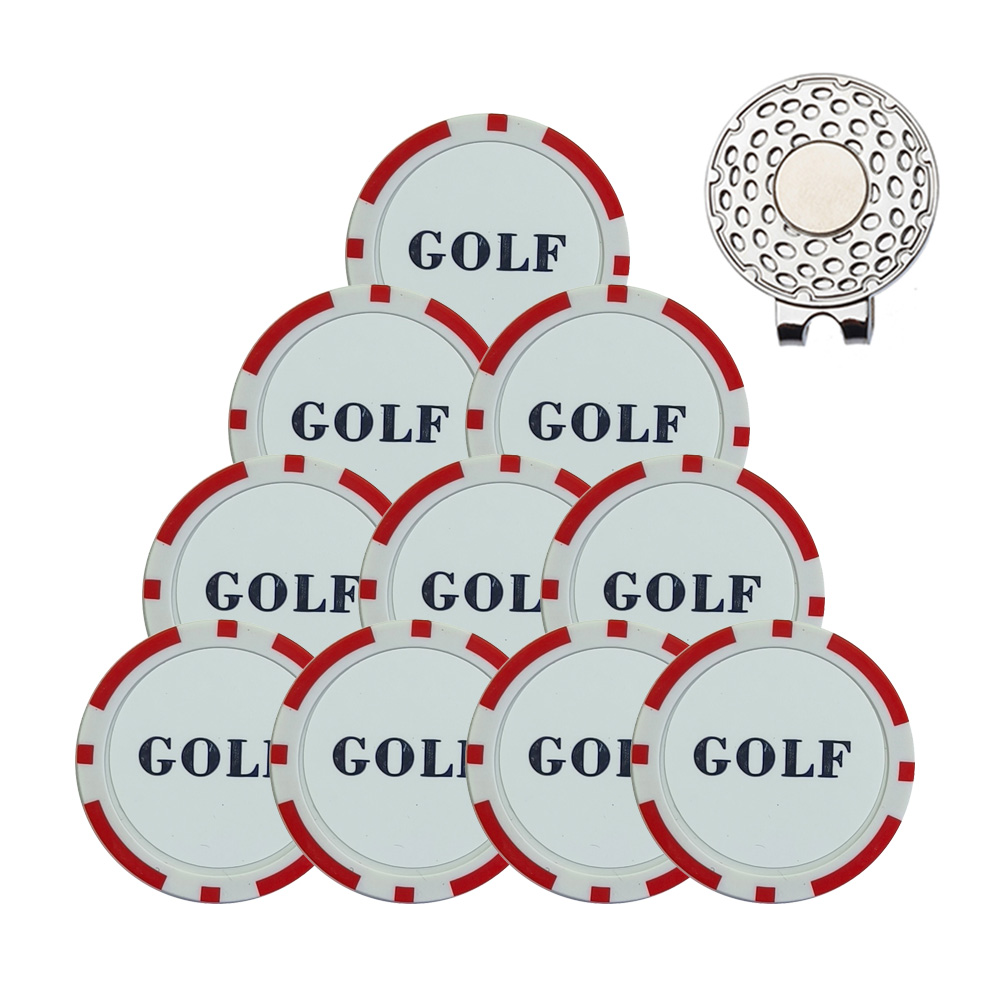 10Pcs Golf Ball Marker With Go - Ball Marker Set ulasan dan harga
